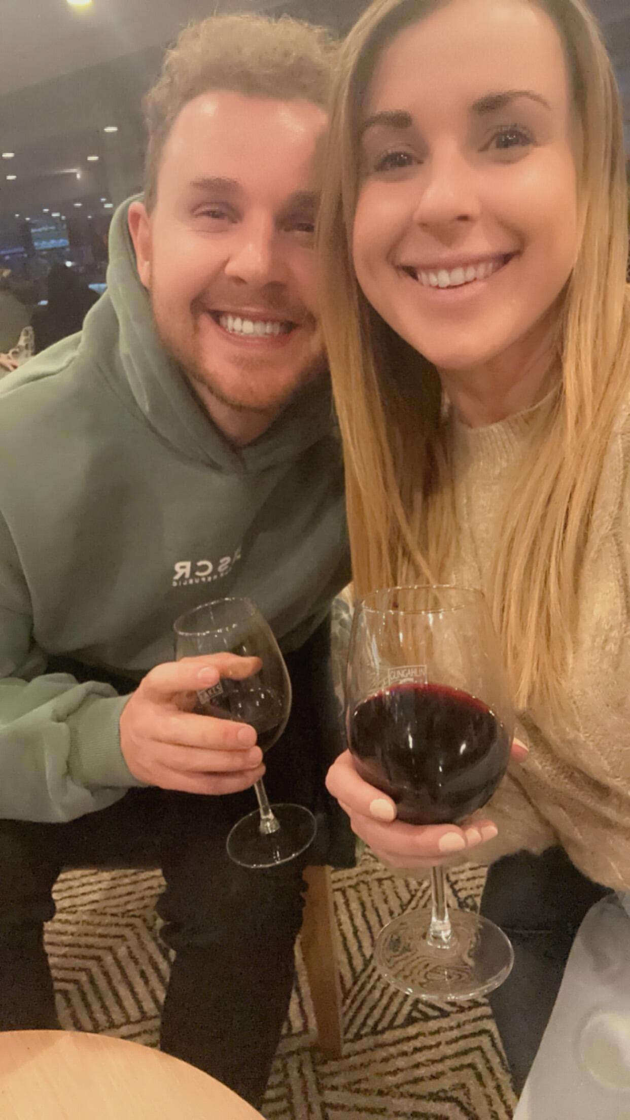 Doesn't take much to please us for a date night - our regular spot with red wine and pokies