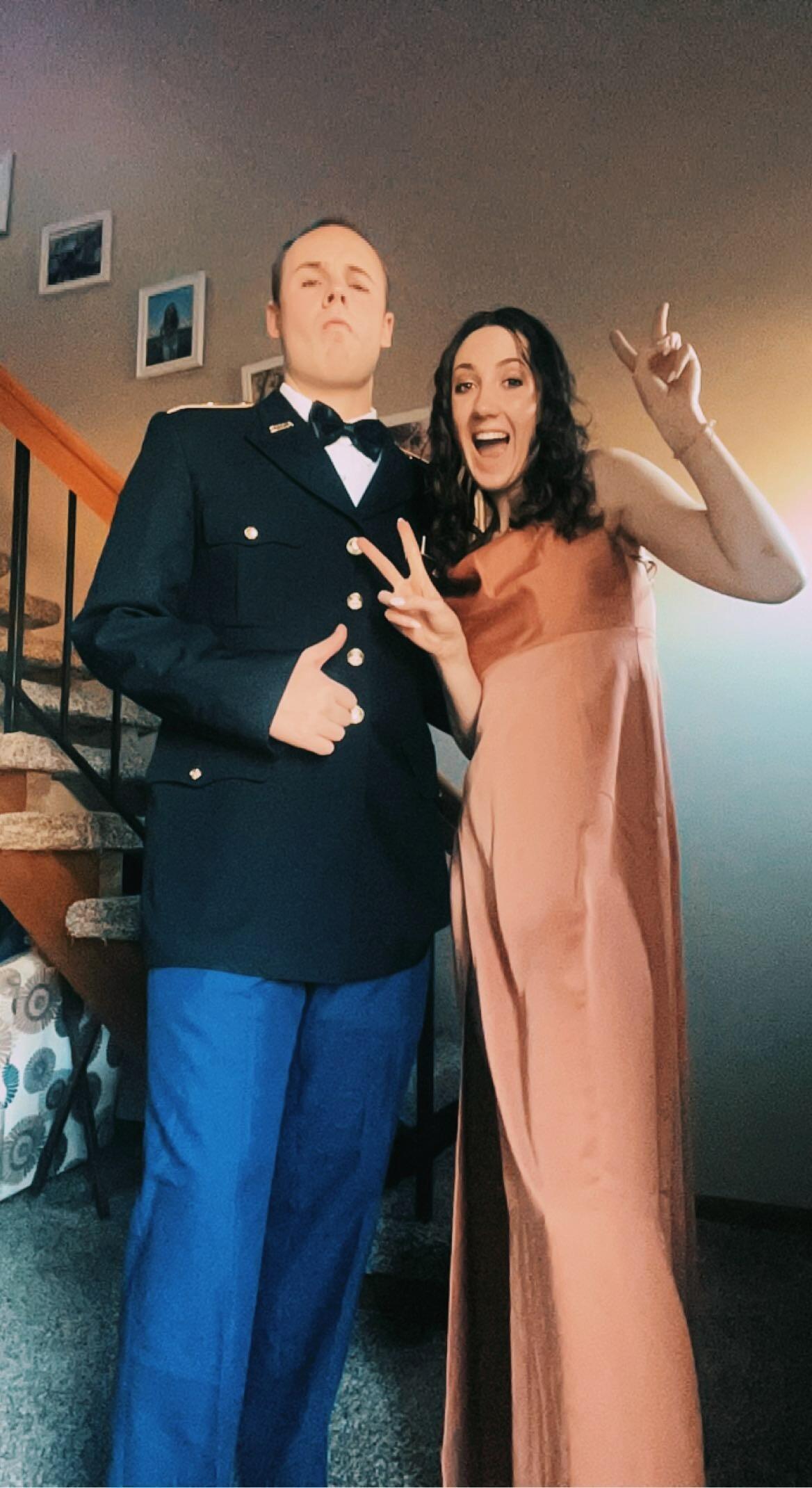 We started spring semester of Junior year by going to Andrew's military formal.
