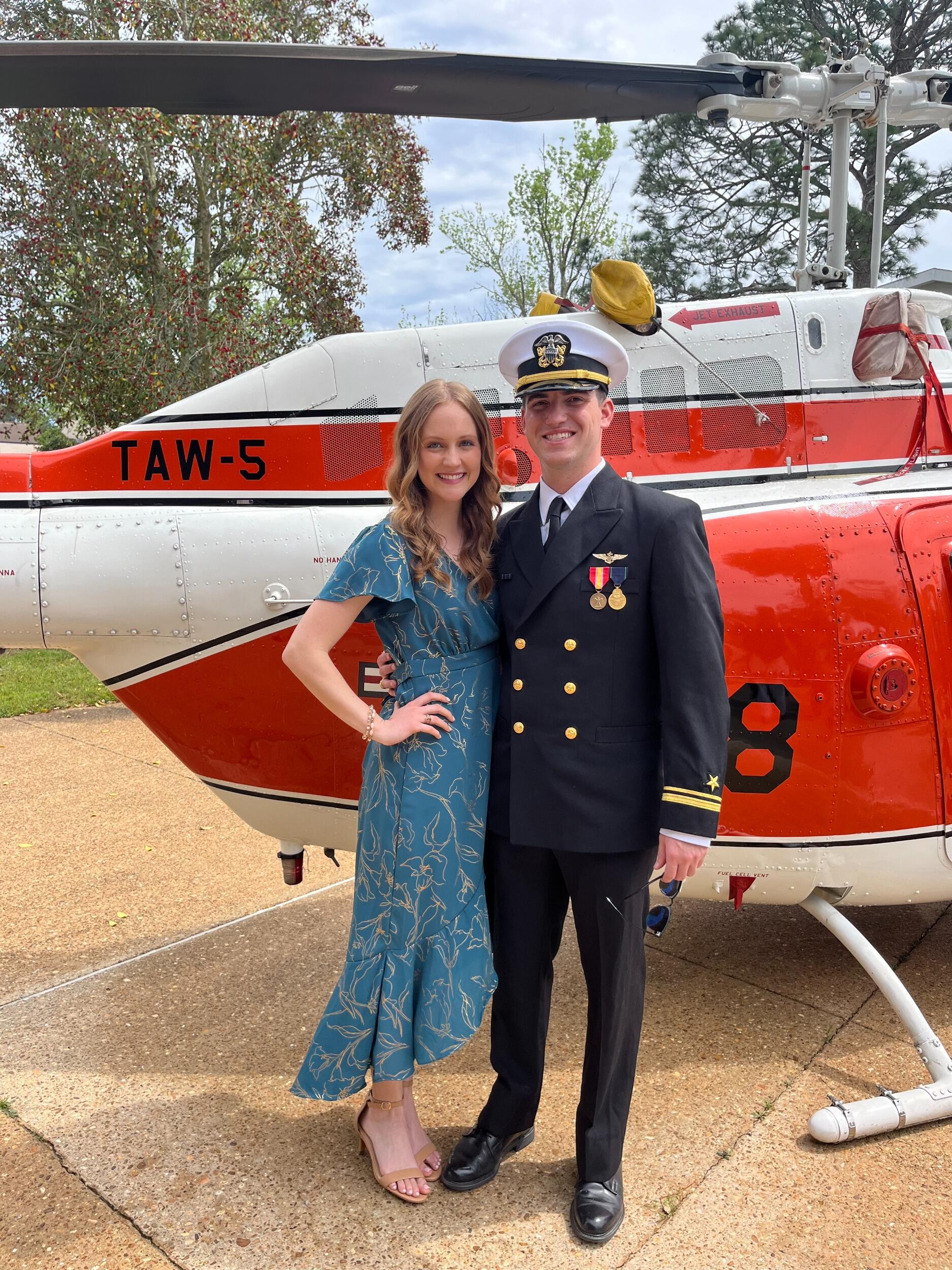Carson becomes a Winged Naval Aviator at the Winging Ceremony and graduation from Navy Flight School in Pensacola.