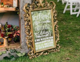 Unplugged wedding ceremony sign