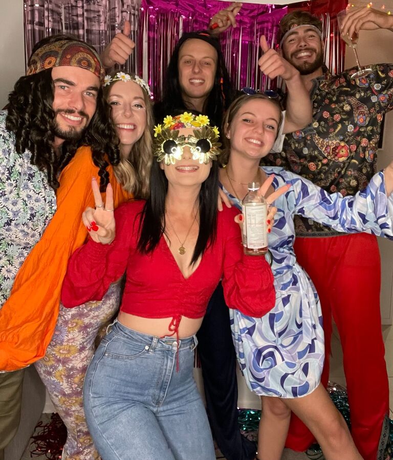 Peace & Love! We celebrated Ron's 80th birthday with groomsman Jack, Renee, Kayla, and Kuna