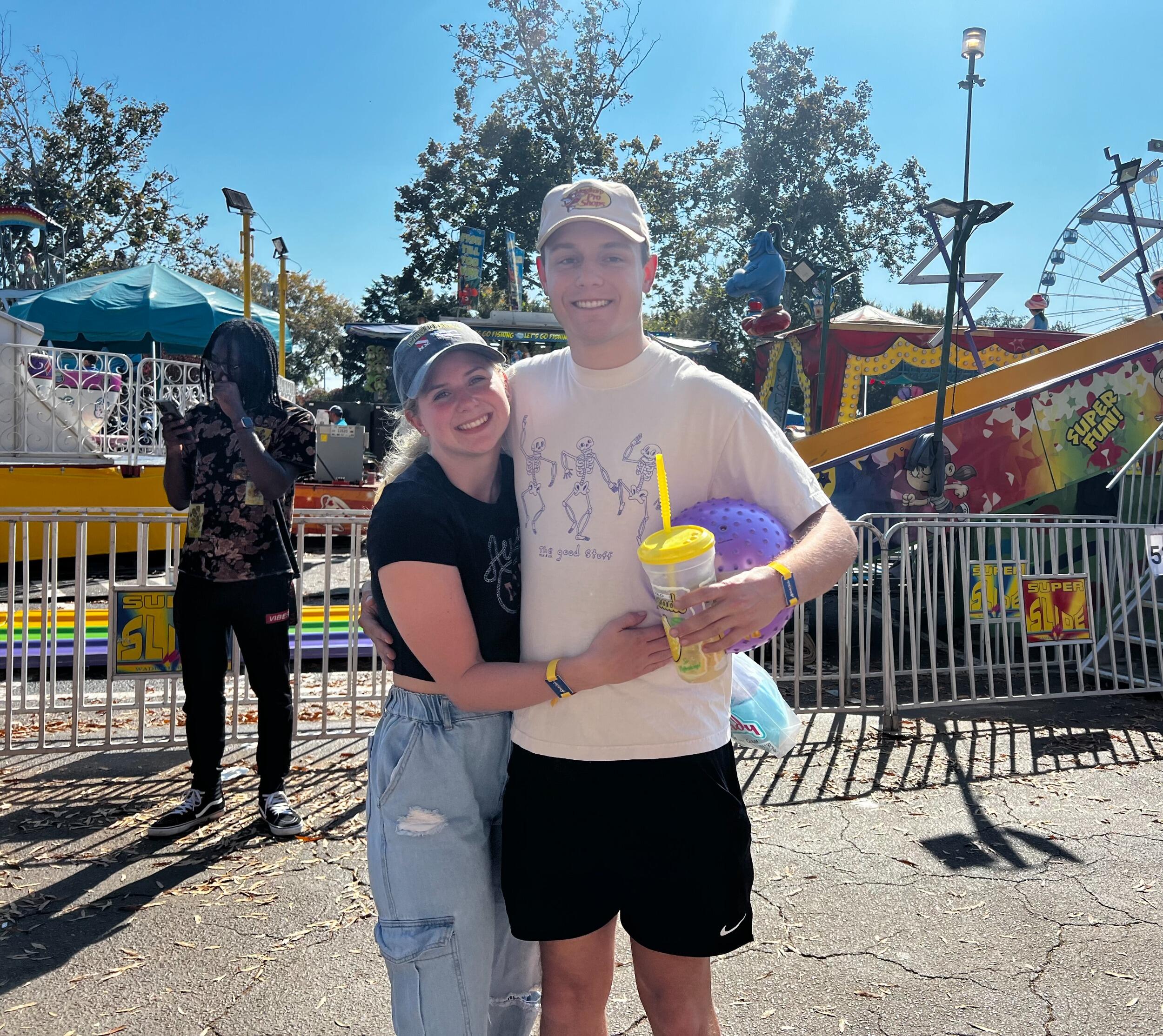 Our first state fair experience! Neither one of us had ever been to the North Carolina State Fair before, so it was really cool that we got to have our first time together. He won Lily a giant stuffed animal like the boys in the movies! He scored major boyfriend points with that one.