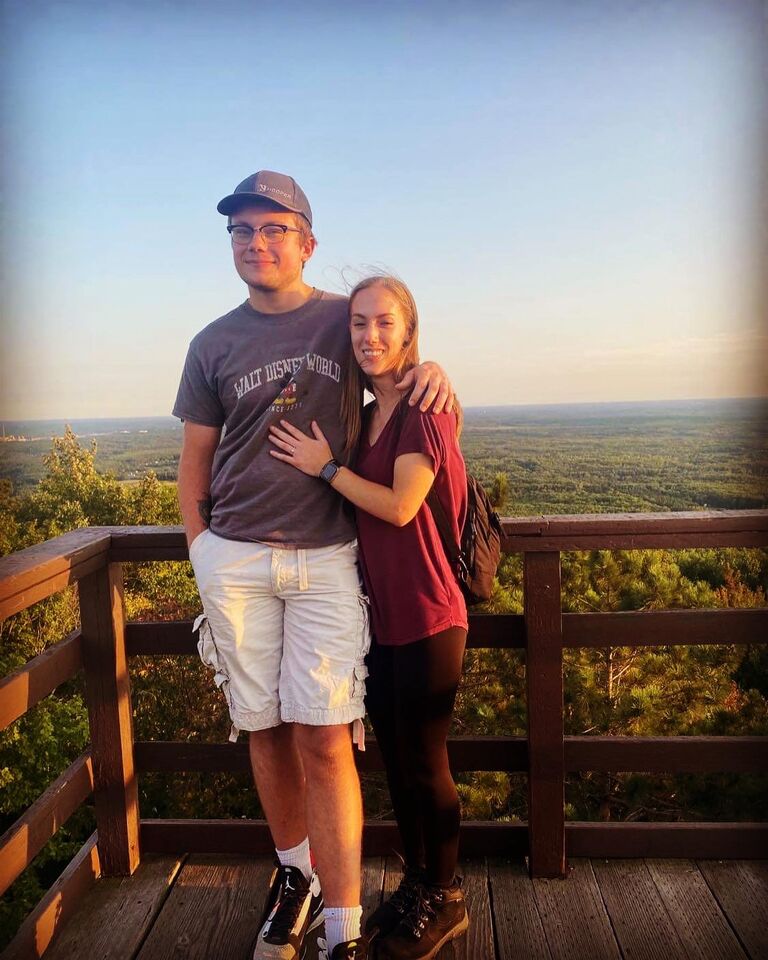 Patrick proposed to Paige on top of the observation tower in Rib Mountain