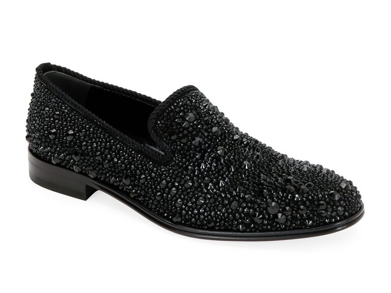 black dress shoes with pearls