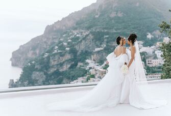 Couple at their Amalfi Coast wedding