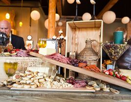 French-inspired grazing table at wedding