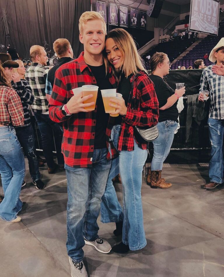 For Nicks 23rd birthday Teya surprised Nick by buying him floor seat tickets to see Toby Keith with a few college friends. 