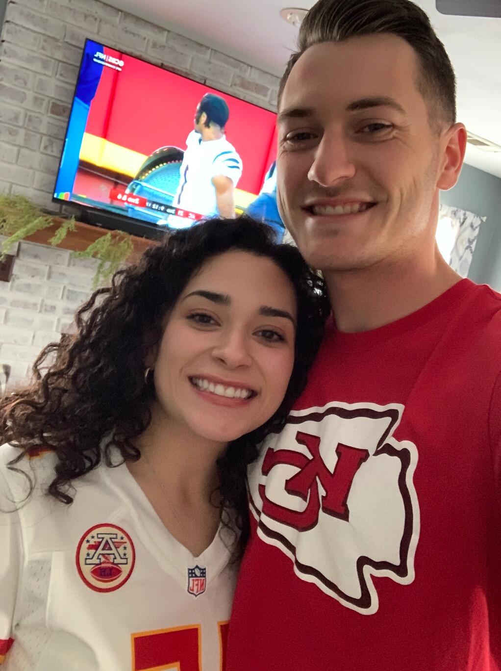Rooting on our favorite team, Go Chiefs!
