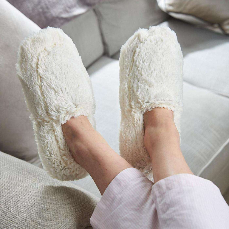 Cream microwavable slippers maid of honor gift from Warmies