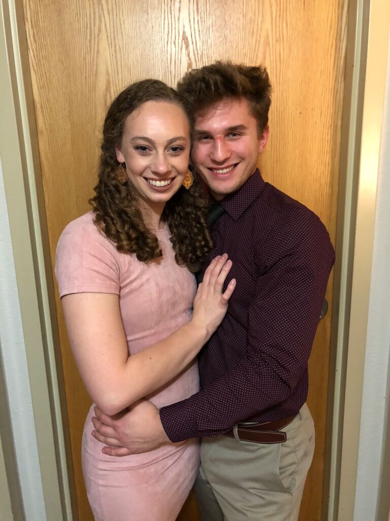 THEN: Our first date! Right after a gymnastics meet where Chris gave Miranda a heart attack by letting go of the high bar extremely early and sliding face first across the floor (hence the scab on his nose) - all before we were even “official”!