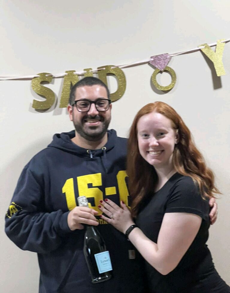 Rob proposed with Kali by their side at the couple's favorite park and surprised Jamie with their parents and a few friends waiting at the house to celebrate!

We can't wait to celebrate with everyone in October 2025!