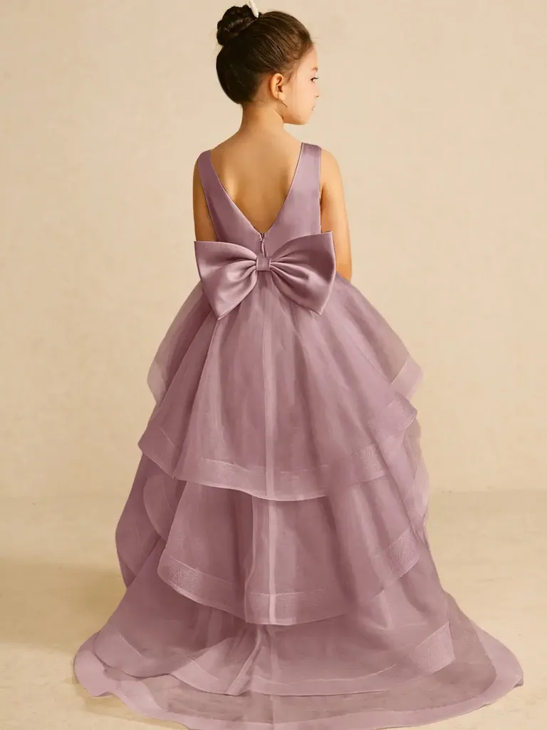 Dusty rose pumpkin mommy and me child dress for wedding from Azazie