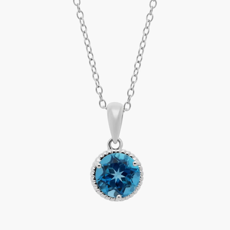 Rope pendant silver necklace