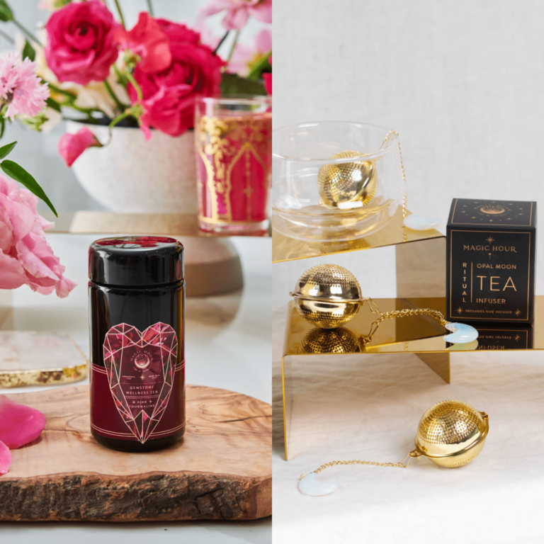 Birthstone wellness tea set bridesmaid proposal gift