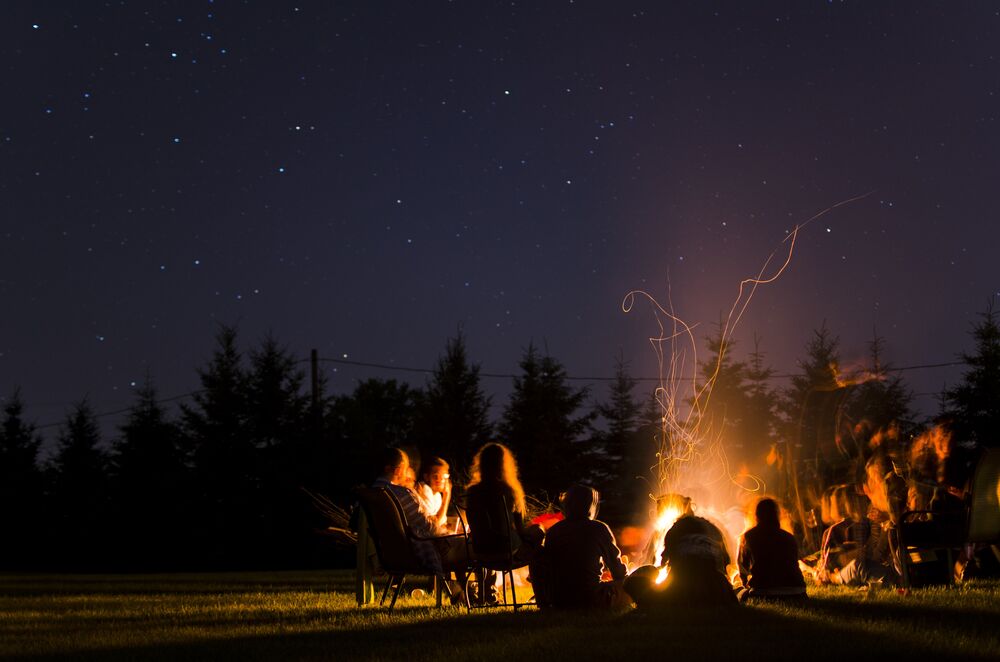 birthday around a bonfire