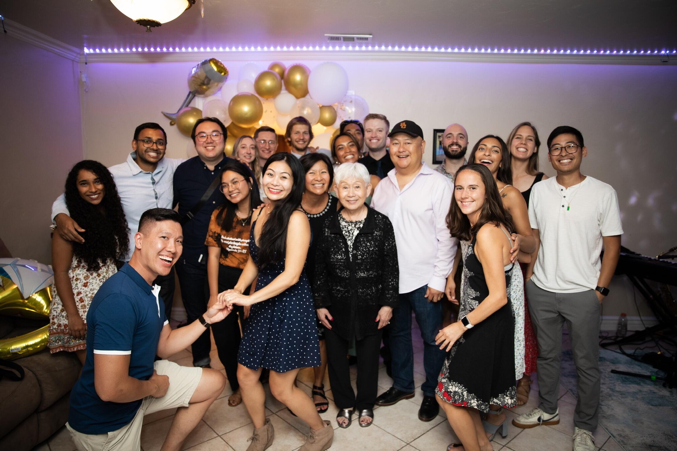 When they got home, Eric had already planned an engagement party, and Deanna was once again surprised and crying to see so many of her loved ones from SD, OC, and LA come together to celebrate with them. 