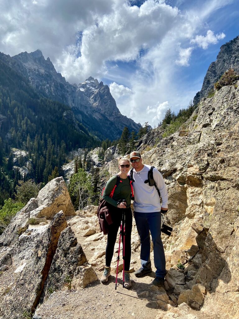 Jake & Kylee have now visited 10 of the U.S. National Parks but their FAVORITE has been Grand Tetons National Park. This was on the Inspiration Point hike. A trip we want to relive again!