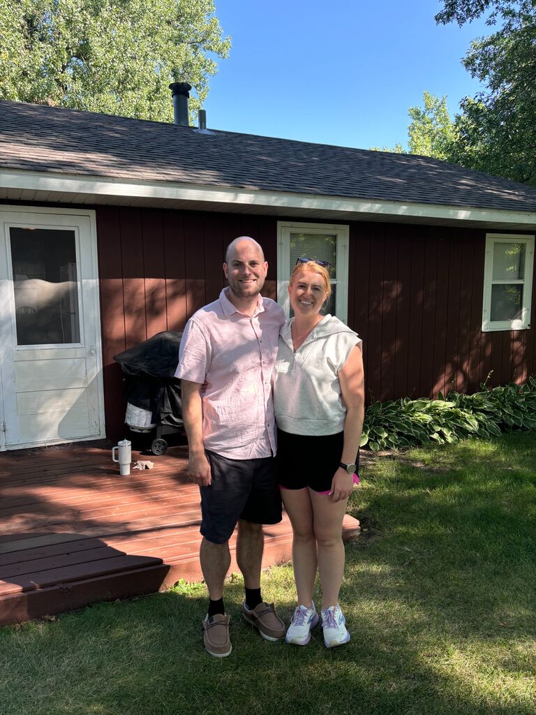 Rob visits Emily's grandparent's lake cabin for the first time. Not pictured is Rob's one million fly bites.