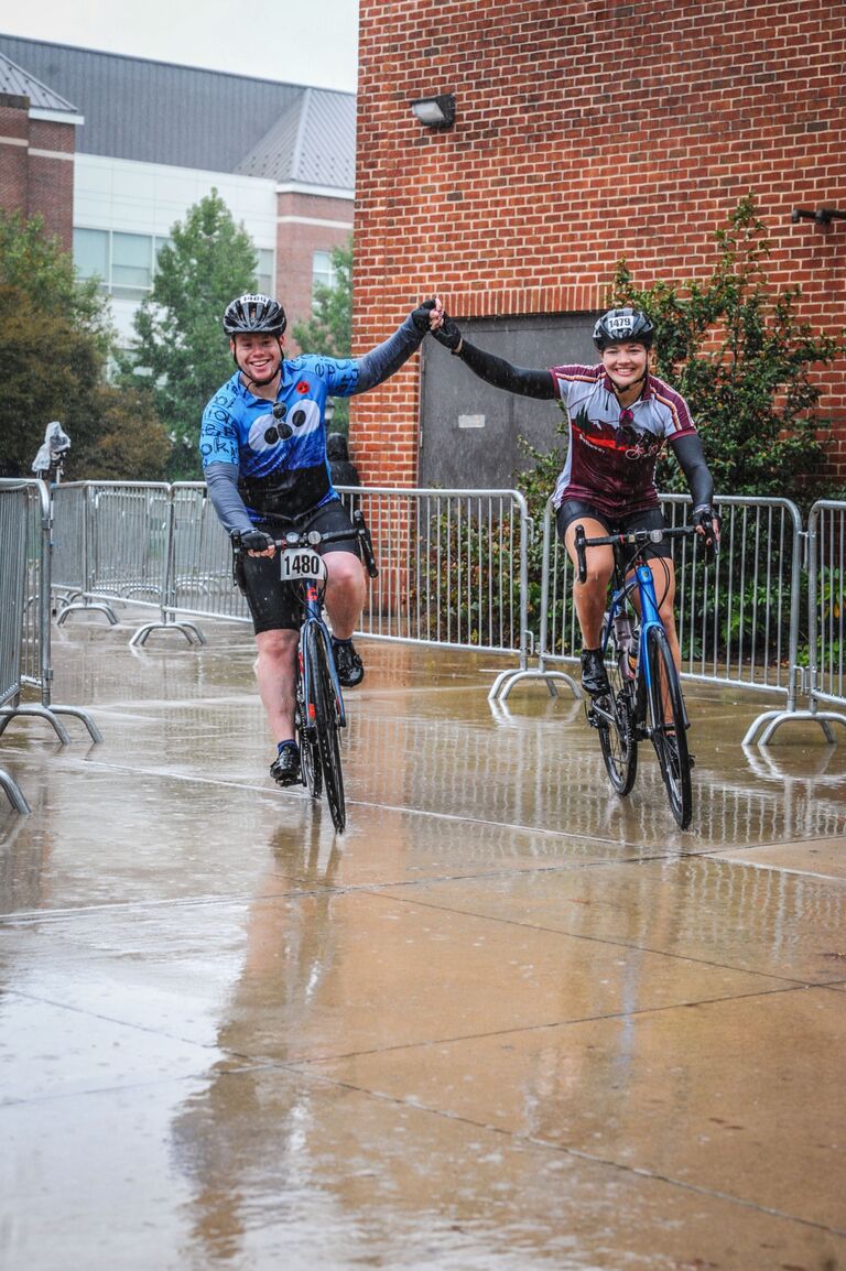 Crossing the finish line together