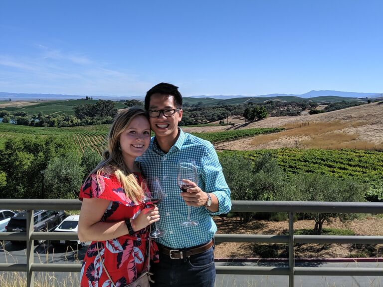 With Peter in Houston and Hannah still in school, they found whatever excuse to meet up - whether it's an ND football game or a spontaneous trip!
Here's them enjoying a weekend in Napa Valley. 