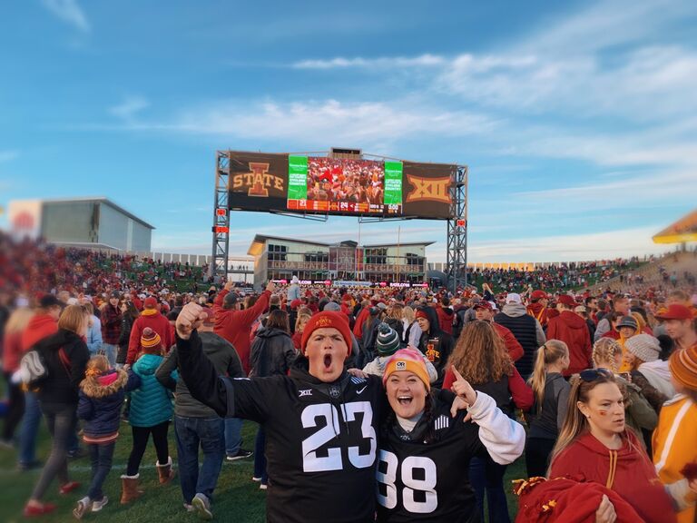 And he got to storm the field after they won!!!