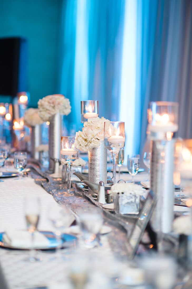 Silver Wedding Reception Decor