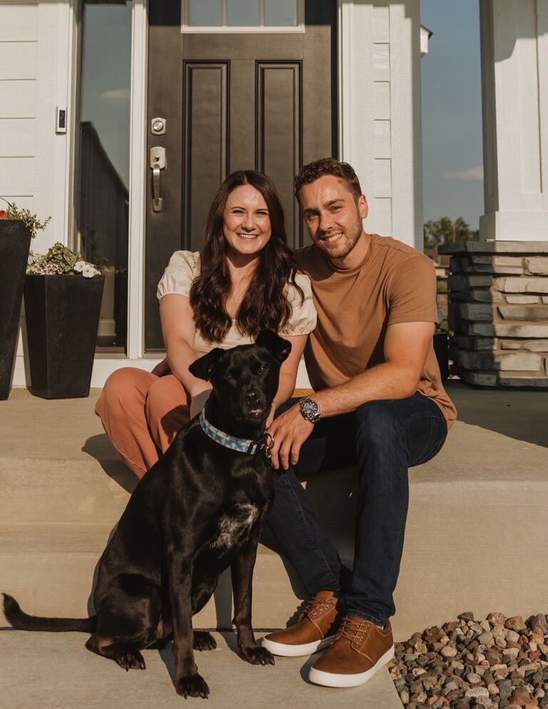 Sarah, Chris and Zorro moved into their first home in Dayton, MN.