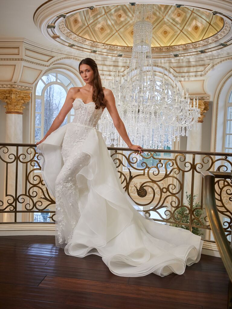 Verdin beaded column new wedding dress style