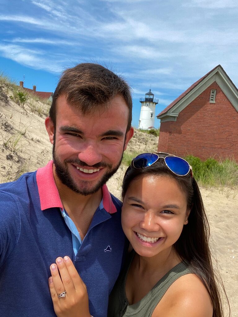 In the summer of 2020 you could find Chris and Emily on sunset bike rides, visiting Provincetown, and walking the Knob in Falmouth. 