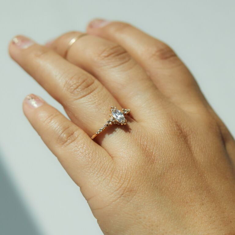  simple and classic marquise engagement ring