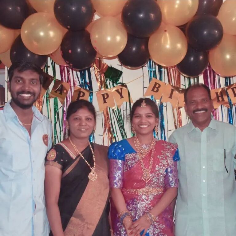 She grew up surrounded by a loving family, her parents, Sumalatha and Jojippa, and her brother, Sunny.