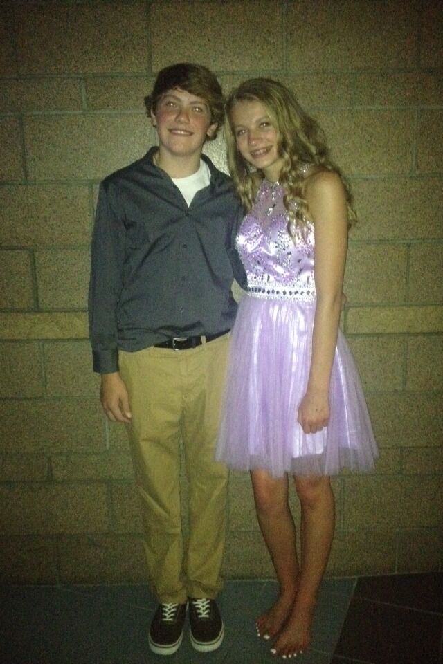 Brock asked me to my first high school homecoming dance in front of a hallway of our classmates. We went to the dance together and had lots of fun, truly the beginning of it all!