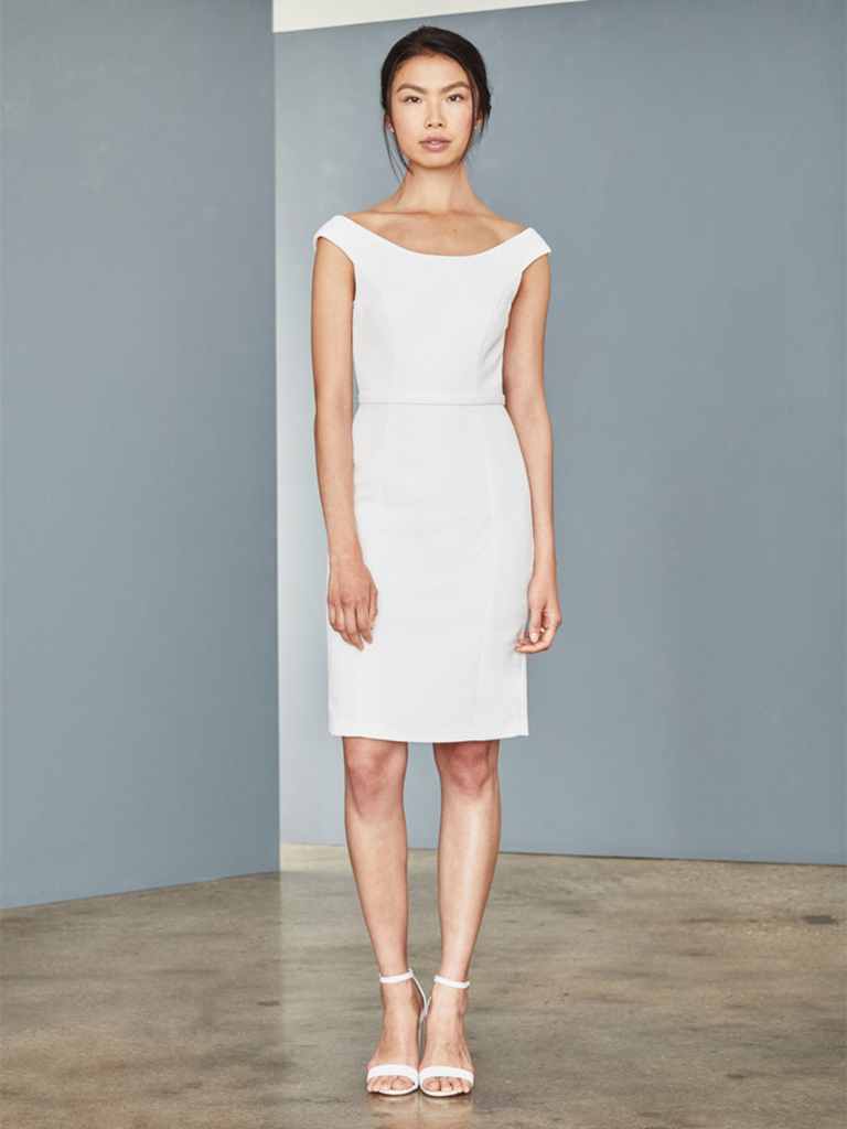 Canoe neck outlet dress