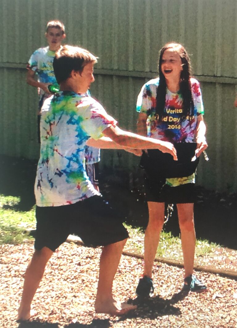 We technically met in 6th grade when Raeleigh started at VCS. Andrew was Raeleigh's first crush at Veritas... little did she know...
