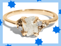Asymmetrical raw diamond ring from Bario Neal