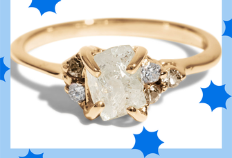 Asymmetrical raw diamond ring from Bario Neal
