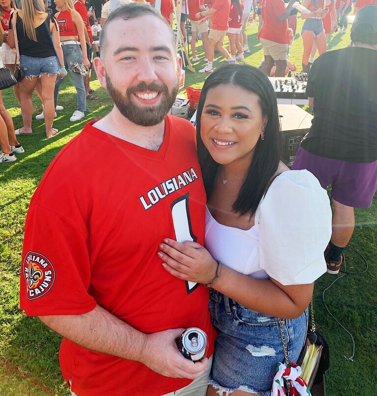 We love attending UL football games together and supporting our alma mater.  