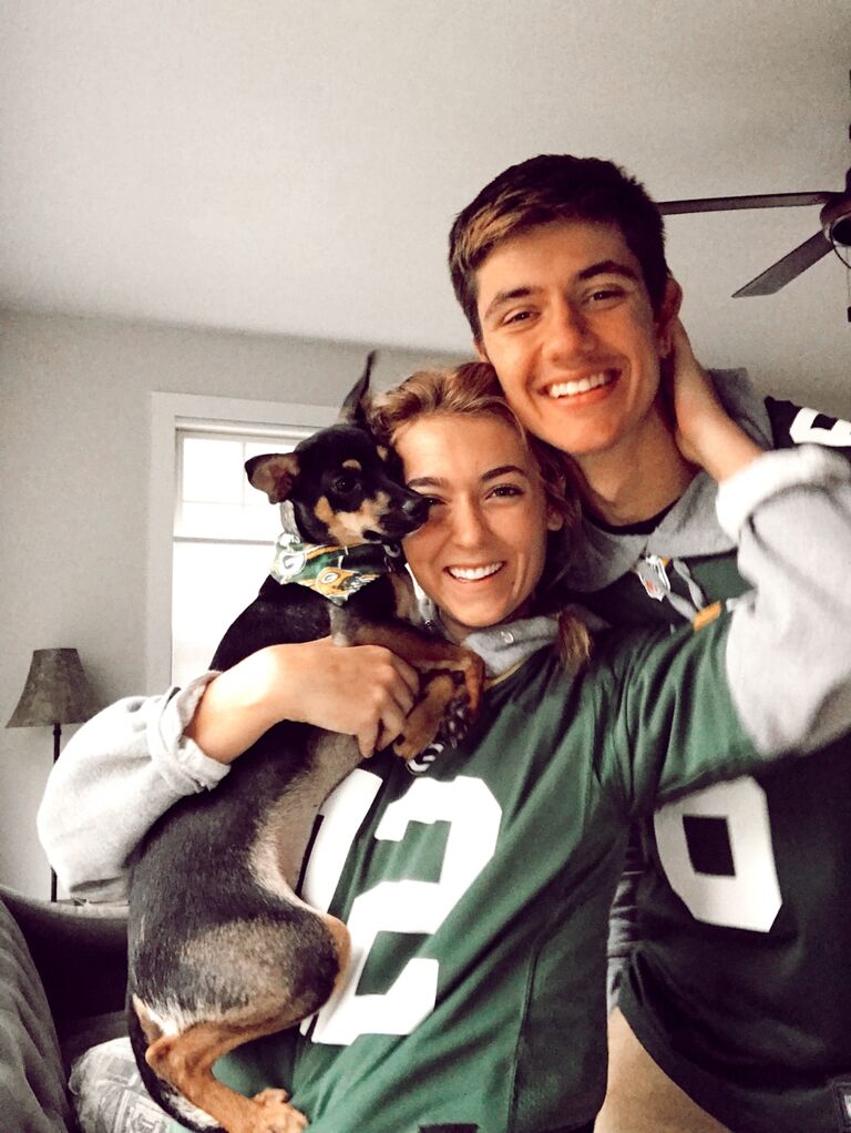 Packer family!! Thank you Brenda and Michael for the awesome Packer collar for Layla. 