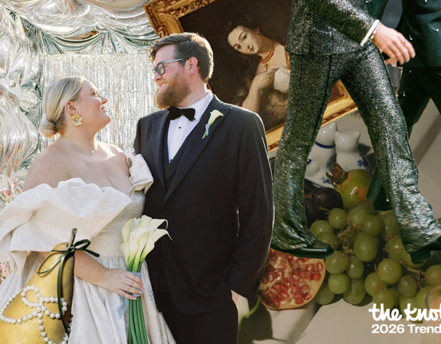 Collage of wedding decor trends