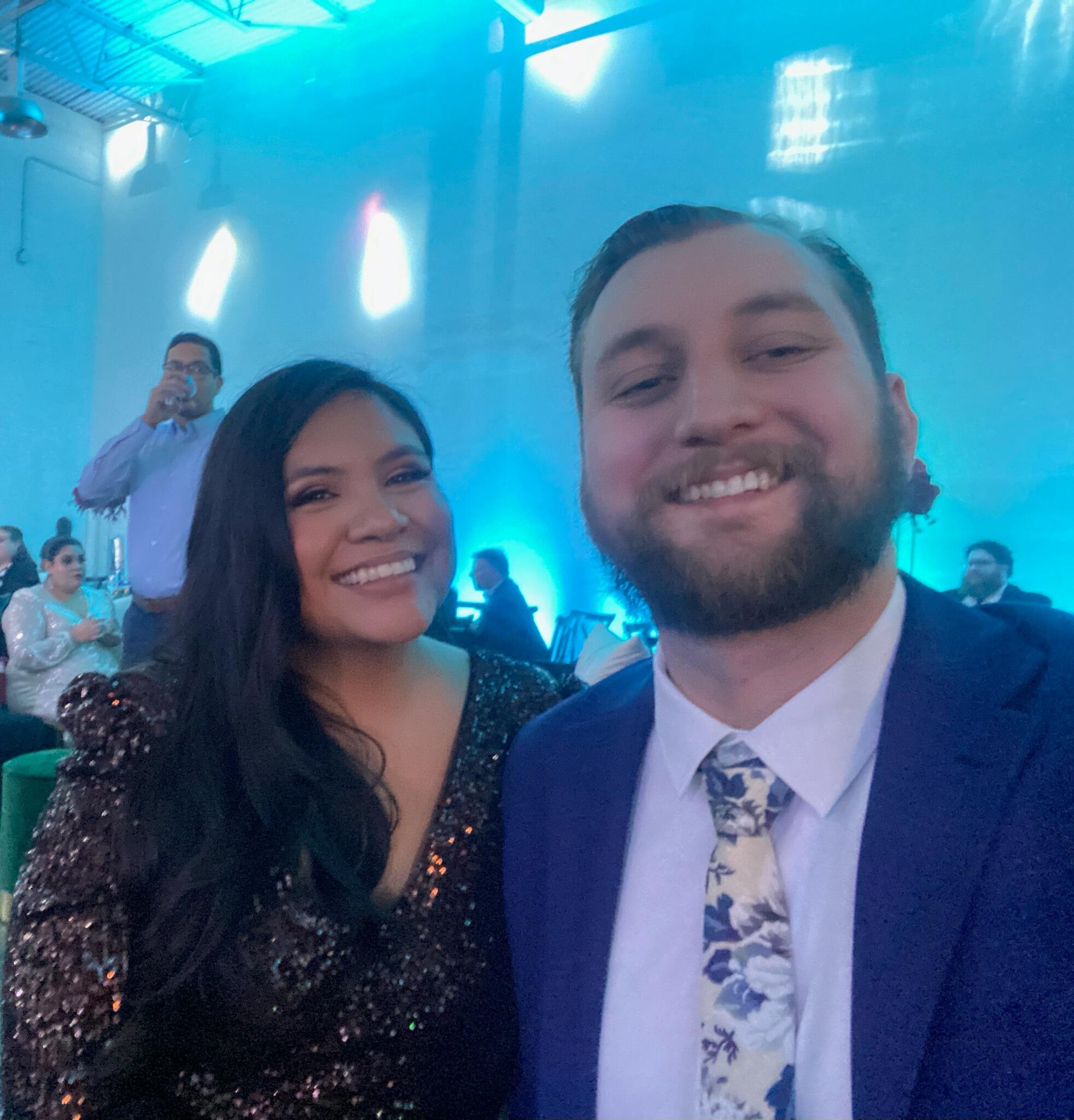 All dressed up for a holiday party for work
