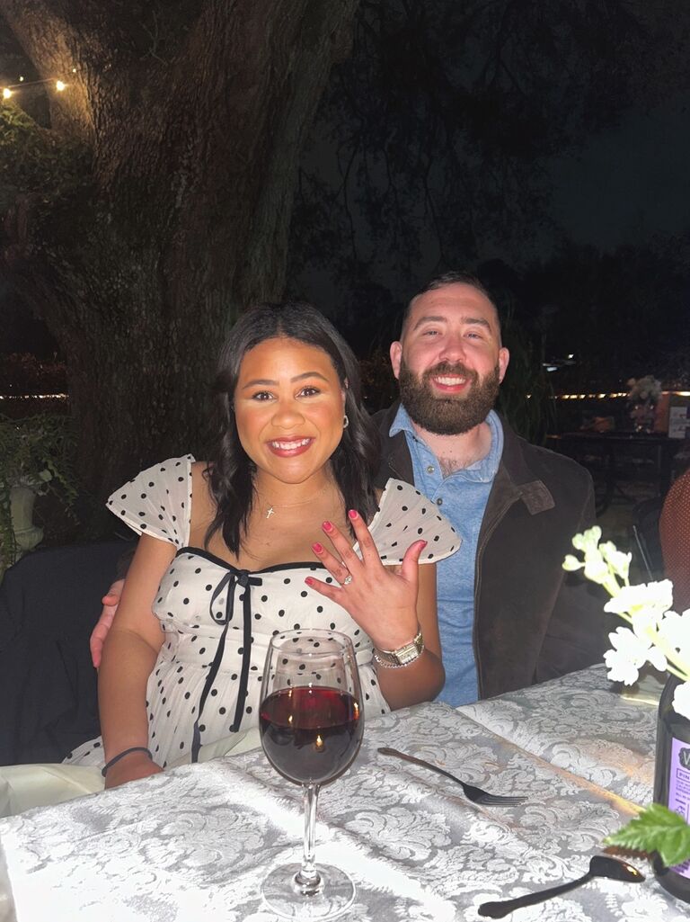 Logan proposed to Bethany the day after their anniversary at the Shade Tree in Broussard! 