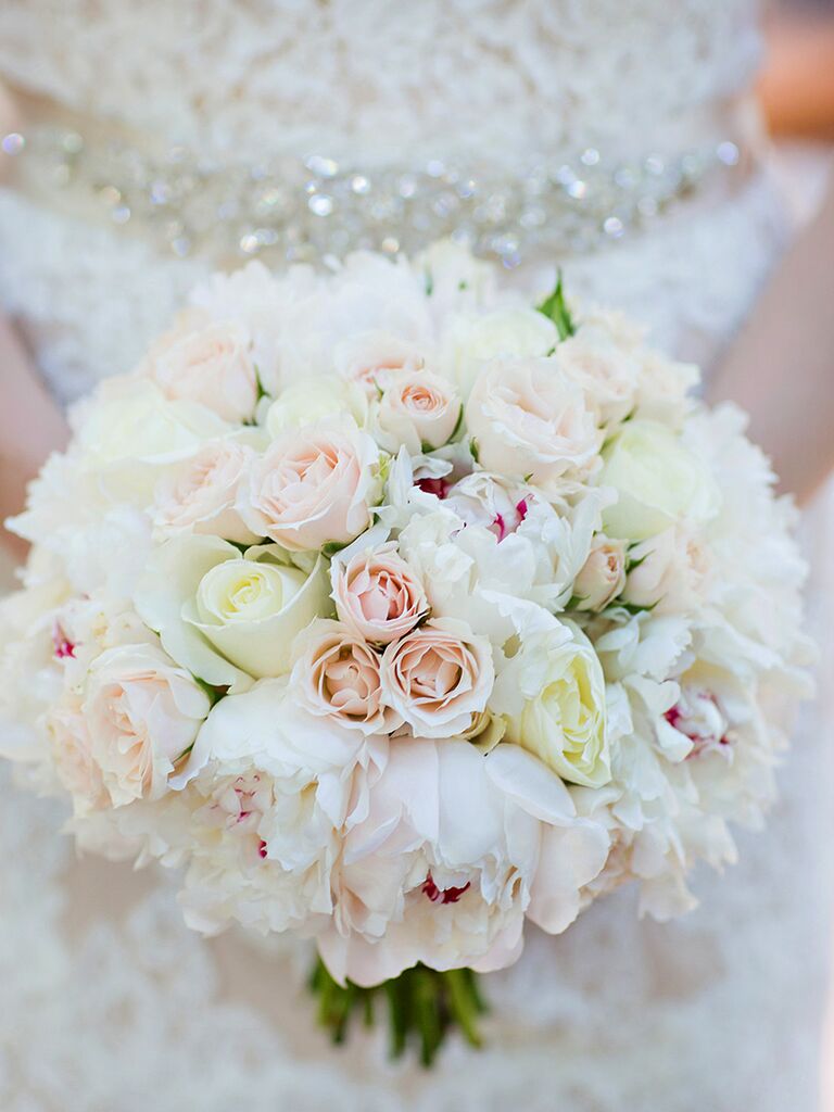 white rose bridesmaid bouquet