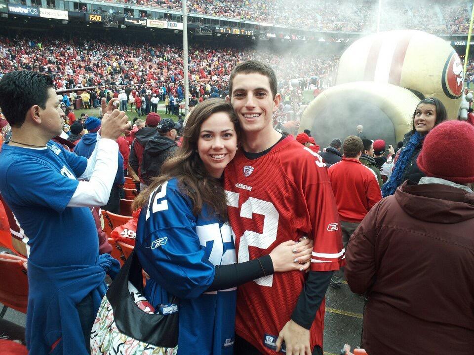 GO GIANTS! Chad had to wear a Giants jersey to class after the Niners lost :)