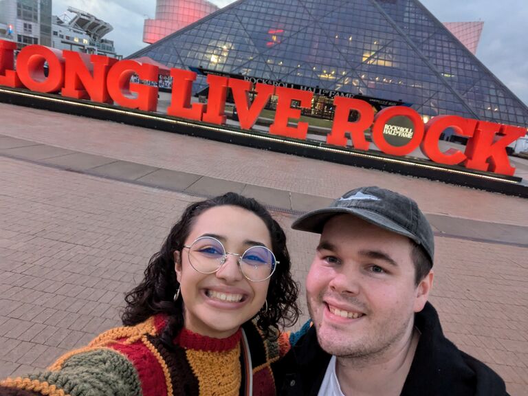 We visited the Rock and Roll Hall of Fame! We arrived just in time for their rock and roll experience show, which was great!