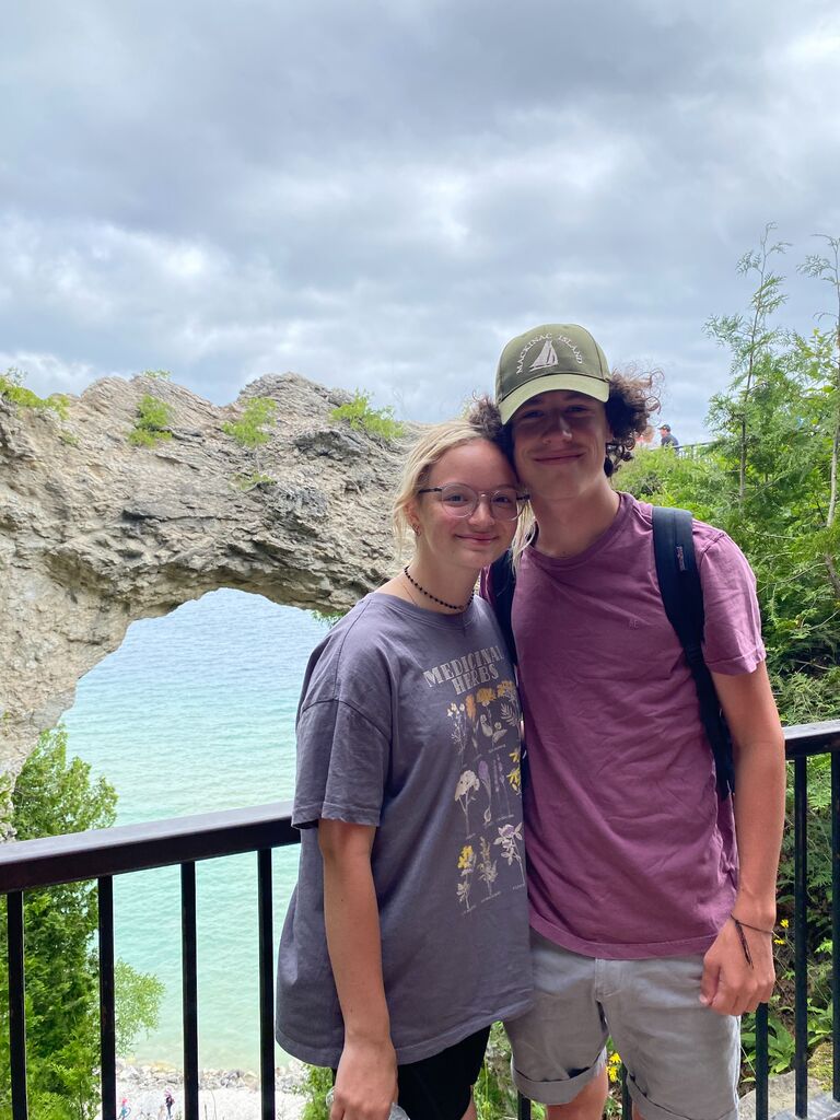 Mackinac Island with the Arch Rock behind us!