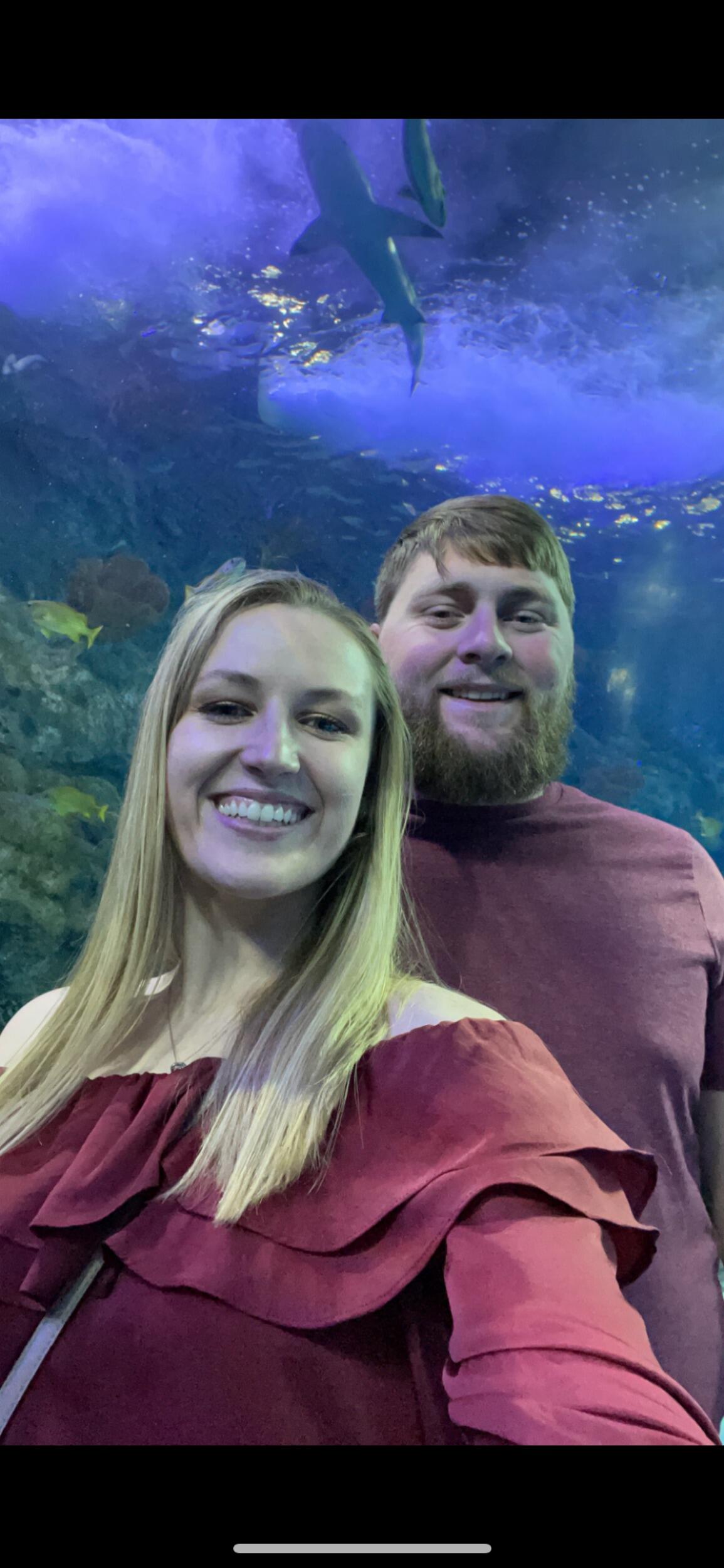 Valentine's day with you was a dream! He took me out for a steak dinner and then to an aquarium (which is my favorite). You always spoil me T. 