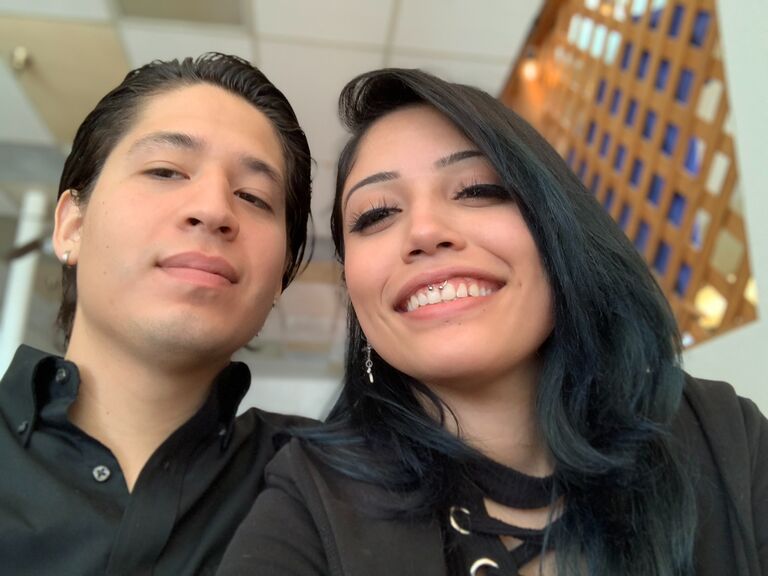 One of their many dates at Pizza Getti in Dallas.