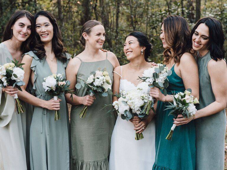 earthy green bridesmaid dresses