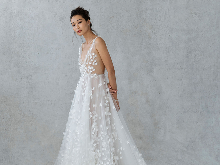 Sparkling Art Deco Beaded Lace Slip Wedding Dress with Spaghetti