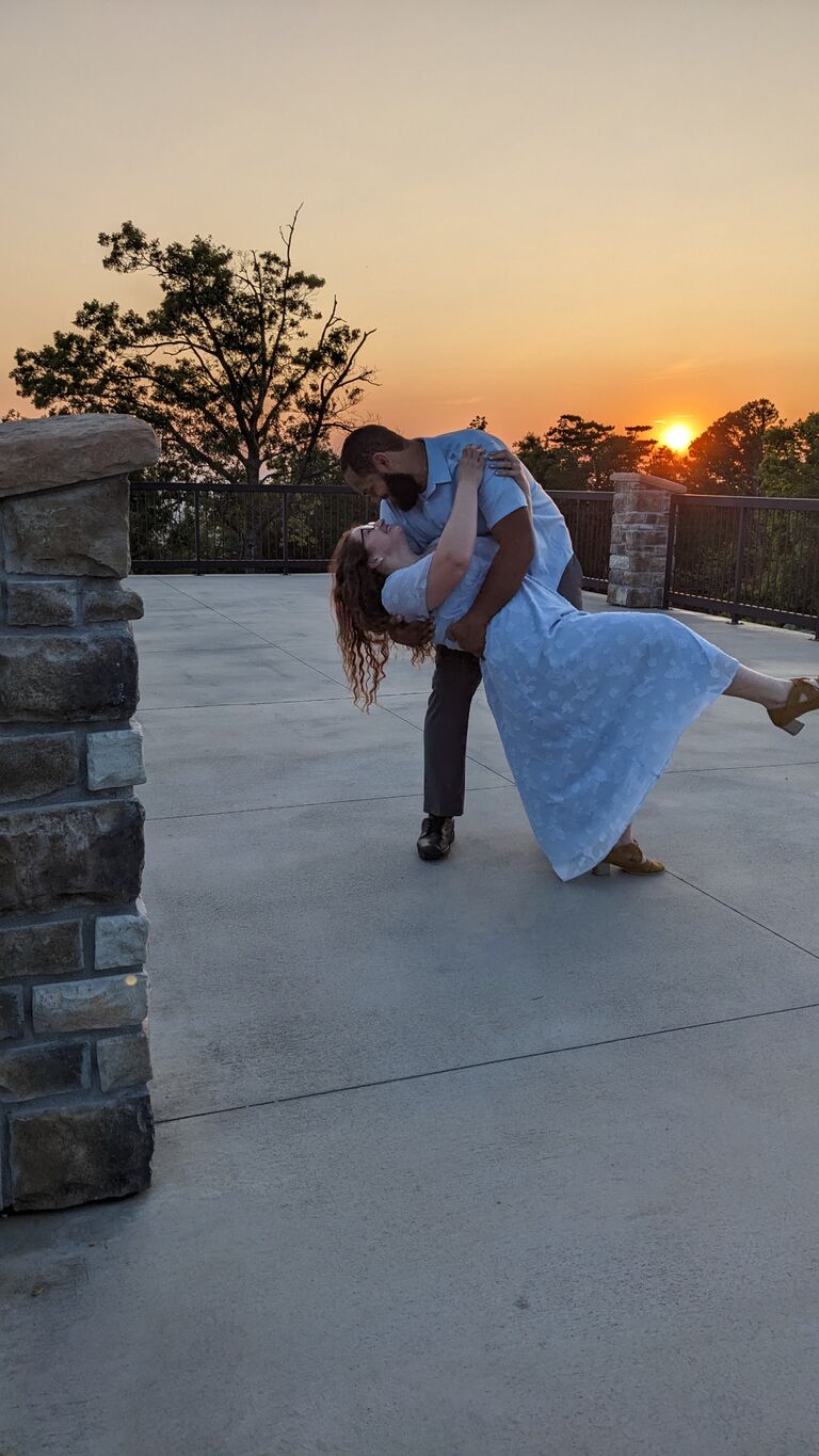 We were married just before sunset.